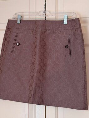 LOFT mini skirt, brown weave, Size 8